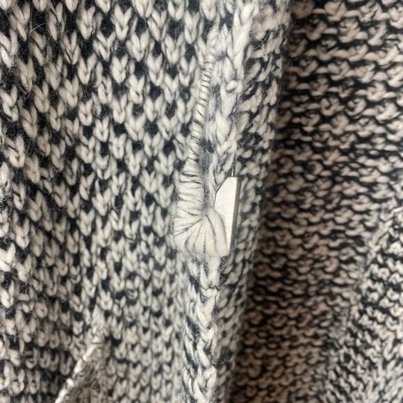 J.Jill Wool Blend Cardigan Open Front Sweater Size Large Black White - Picture 4 of 5